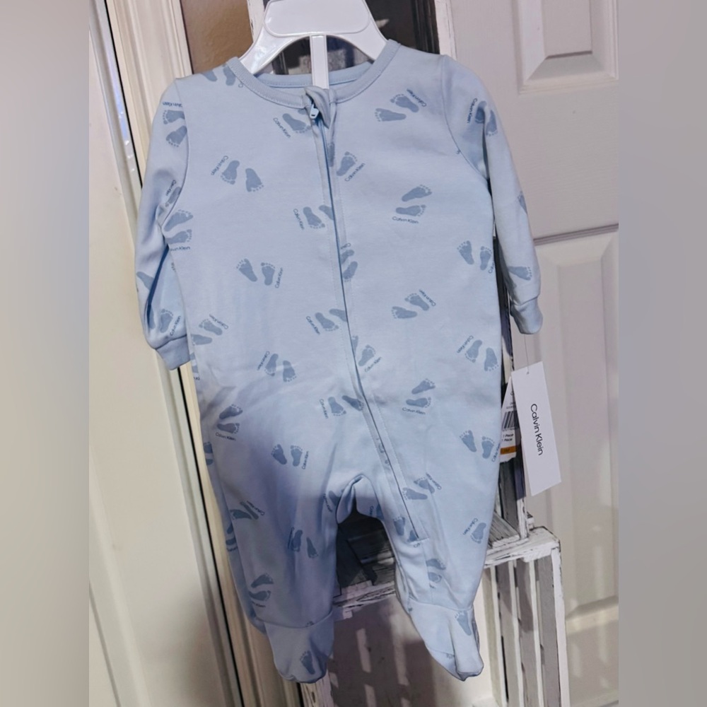 Calvin Klein Light Blue Footprint One Piece